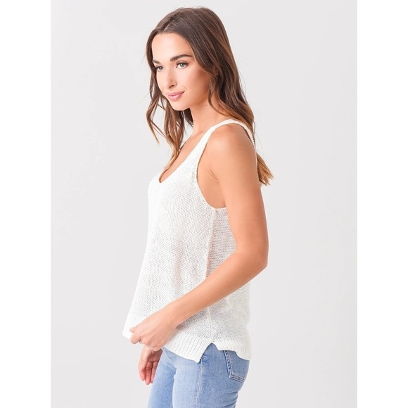 ATM Linen Rope Open-knit Tank Top In Chalk Size M - Picture 3 of 14